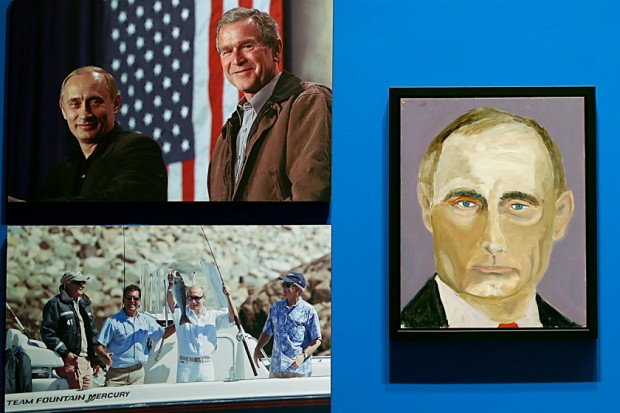 Portraits Of World Leaders Painted By Former President George W. Bush Go On Display At His Presidential Library